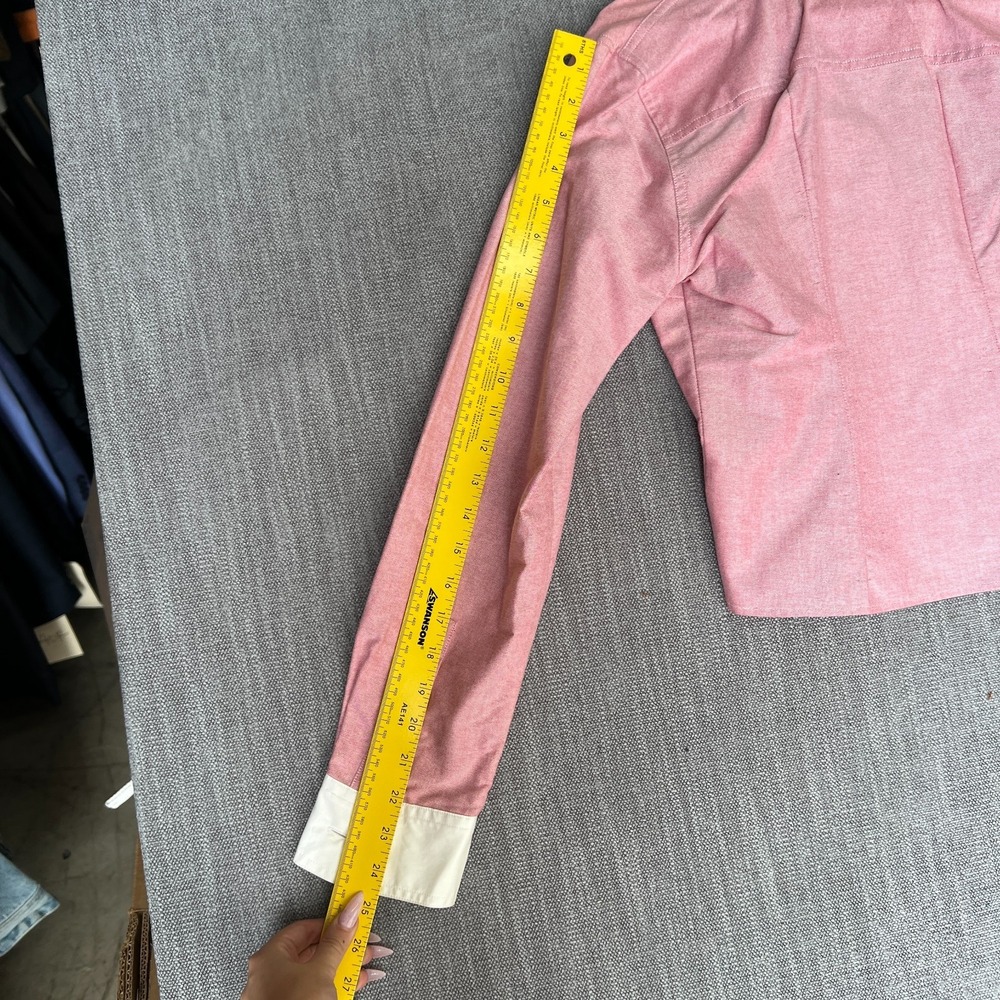 DKNY Wrap Top Womens 6 Pink Long Sleeve Collared Business Casual Luxury Designer - Picture 3 of 8